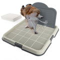 PAWISE Male Dog Pee Pad Holder with High Wall, 23.5"x23.5" Indoor Potty Tray for Medium/Large Dogs, Reusable Large Training Pad Holder with Splash Guard, Includes 4 Pee Pads, Anti-Slip & Easy to Clean