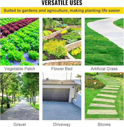 VEVOR Weed Barrier Fabric, Heavy Duty 4x100FT 5.8oz Woven Landscape Fabric, Garden Fabric Weed Barrier, Weed Control Fabric Ground Cover, Geotextile Fabric for Landscaping, Weed Block Gardening Mat - size: 4FT*100FT-5.8OZ, style: Woven