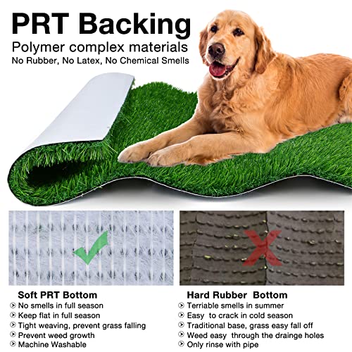 GLOBREEN Extra Soft Artificial Grass Turf Rug 3 FT x 5 FT, High Drainage & Pet Friendly Fake Grass Mat for Dogs, Patio, Balcony, Backyard, Greenery Garden Lawn Decorations for Indoor Outdoor