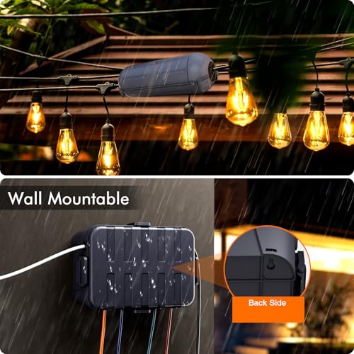 RESTMO 5-Piece Outdoor Waterproof Electrical Box Set – 12.5" x 8.5" x 5" Large & 7.1" x 2.3" x 2.3" Small, Weatherproof Boxes for Power Strip, Outlet, Plug, Socket, Timer, Holiday Light, Gray - color: Gray