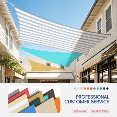 Bynbbur Sun Shade Sail 10'x13' Rectangle Shade Cloth for Garden, Permeable Shade Canopy Outdoor Patio Covers for Pergola Backyard Deck Outside Activity, Blue