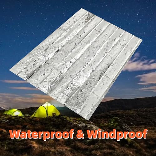 6 Pack Emergency Thermal Blankets for Survival, 82.67”x62.99” Extra Large Mylar Space Blankets, Waterproof & Windproof for Outdoor Camping, Hiking, Survival Kit, First Aid, Car Emergency