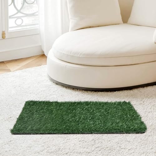 Gecheer 2PCS Realistic Artificial Grass Rug for Pet Potty Training, Synthetic Dog Pee Grass Turf Patch Carpet Pad for Indoor Outdoor