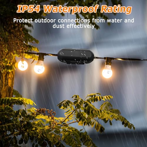 2 Pack Outdoor Extension Cord Cover,IP54,Connection Box Protects Outdoor Sockets,Plugs, Christmas Decorative Lights,Black - color: Black