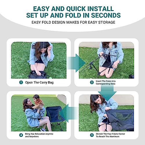 ATEPA Backpacking Chair, Ultralight Folding Portable Small Camping Chairs for Adults Compact Foldable Beach Seat with Anti-Sinking Feet & Aluminum Frame for Outdoor Hiking Travel Fishing, 2 Pack