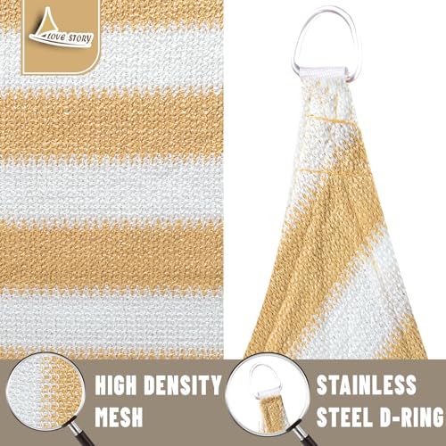 LOVE STORY 6.5' x 10' Rectangle Yellow-White Sun Shade Sail Canopy UV Block for Outdoor Patio Garden Backyard - color: Yellow-White, size: 0 6.5' x 1 0'