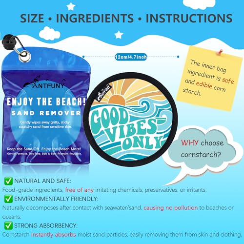 Antfuny Sand Remover for Beach Cleaner Eraser for Family Women Wipe Off Mitt Duster Brush Vacation Hawaii Honeymoon Essential Gift Costa Rica Must Haves Resort Rio de Janeiro Beach Towel - color: 1pcs Good