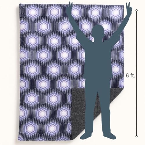ROAM Weatherproof Sherpa Fleece Blanket - Durable Recycled Ripstop Exterior, Eco Insulation, Compact Travel Design, Machine Washable, All-Season Outdoor & Indoor Blanket, 75" x 52" (Artic Hex) - color: Artic Hex