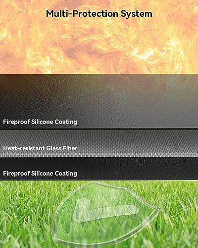 29×29 inch Heavy Duty Large Under Grill Mats for Outdoor Grill, Double-Sided Fireproof, Waterproof, Oil Proof Deck and Patio Protector, BBQ Mat Grill Floor Mats Fireplace Fire Pit Mat - size: 29×29 inch