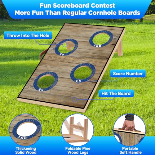 Portable Cornhole Board Set with Bean Bags,Choose 3 * 2 ft or 2 * 1 ft Cornhole Boards for Adults Kids Cornhole Games for Indoor and Outdoor Party Camping Equipment - size: 3*2 FT
