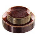 Rubtlamp 60Pcs Amber Plastic Plates - Brown Disposable Plates With Gold Rim, Clear Heavy-duty Party Plates, Hammered Plates Include 30 Dessert Platos, 30 Dinner Platos for Party - color: Clear Amber Gold