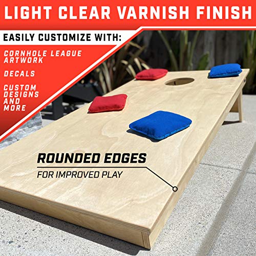 GoSports Tournament Edition Regulation Cornhole Game Set - 4 ft x 2 ft Wood Boards with 8 Dual Sided (Slide and Stop) Bean Bags - style: Classic Tournament Edition