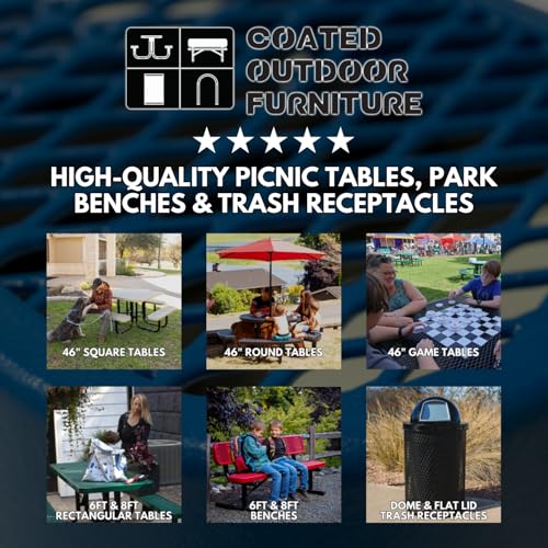 COATEDOUTDOORFURNITURE Heavy-Duty Portable Outdoor Kids Table with Umbrella Hole, Expanded Metal Kids Picnic Table, Commercial-Grade, Made in America (46 in, Square, Childrens, Textured Grey) - color: Textured Grey, Expanded Metal, size: 46 In, Square Chi