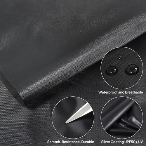 3Yard (60"×108") Marine Waterproof Fabric - Outdoor UV-Resistant Lightweight Durable Ripstop Material, UPF50+ Sun-Protection Blackout for Tarp Tent Camping Canopy, Black - color: Black, size: 3 Yard