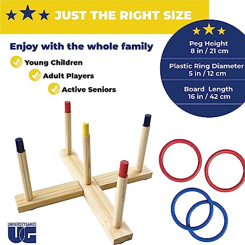 University Games Front Porch Classics, Ring Toss, the Classic Outdoor Lawn Party Game, for 2 Players Ages 8 and Up