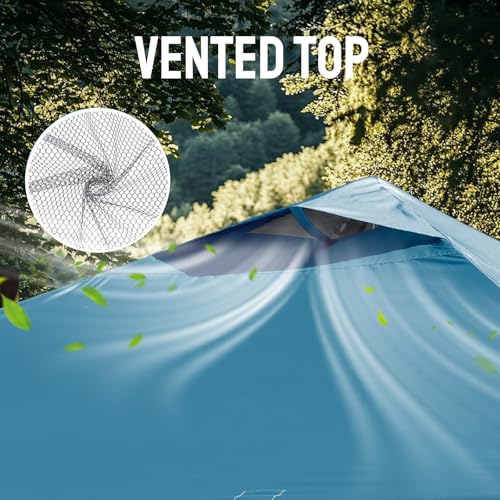 CROWN SHADES 10x10 Pop Up Canopy Tent - Patented Center Lock One Push Instant Outdoor Canopy Beach Tent with STO-N-Go Bag 8 Stakes & 4 Sand Bags，Cyan Blue - style: Cyan Blue