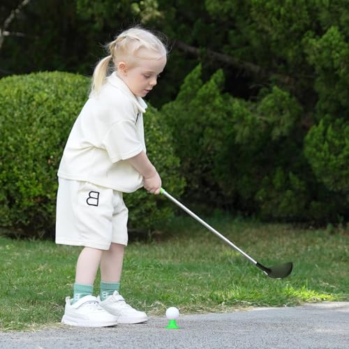 Kids Golf Clubs Set, Retractable Toy Golf Clubs for Toddlers,3 Clubs with Practice Balls, Putting Cups and Flag Poles,Mini Golf Set for Children Age 2 3 4 5 Years Old-Right Hand