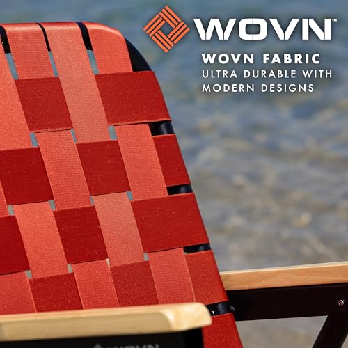 GoSports WOVN Beach Backpack Chair - 9 Styles Available - Premium Folding Camping Chair - color: Burnt Red