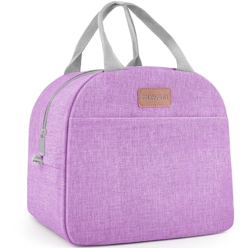 Lunch Bag for Women & Men Adult Insulated Lunch Box, Small Leakproof Cooler Food Lunch Containers Reusable High Capacity Lunch Tote Bags for Work, Travel, Outdoor (Purple) - color: Purple