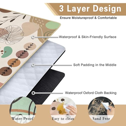 Supfitness Extra Large Picnic Blankets Waterproof Foldable (80 "x 80") Beach Blanket Waterproof Sandproof,3-Layer Thicking Mat Outdoor Packable Camping Blanket - color: Colorfu, size: 6'8" x 6'8" (Square)