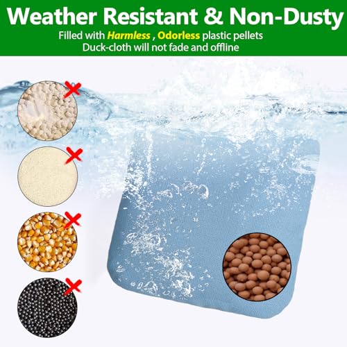 EunHo Cornhole Bags Set of 8 Regulation Size & Weight Corn Hole Bean Bags Official Professional All Weather for Tossing Game with Carry Case - color: SkyBlue/Grey