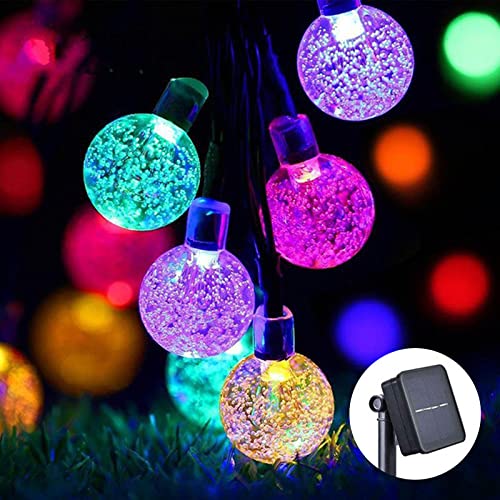 Solar String Lights Outdoor 100 Led 40 Feet Multi-Color Crystal Globe Lights with 8 Lighting Modes, Waterproof Solar Powered Patio Lights for Garden Yard Porch Wedding Party Decoration - color: Multicolor, size: 40ft