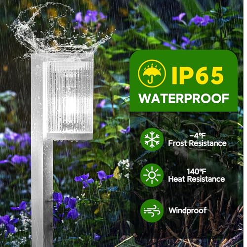 ELECLINK Solar Pathway Lights Outdoor, 6 Pack Upgraded Outdoor Solar Lights for Outside Super Bright Up to 12Hrs, IP65 Waterproof Solar Garden Lights for Yard Walkway Gifts for Women Mom Grandma - color: Cool White, size: 6 Pack