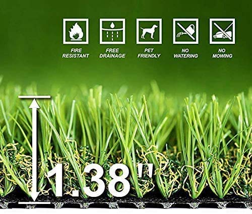 Premium Artificial Grass, Drainage Mat, 5.5' x 6.5' Artificial Turf for Dogs, Cats, Pets, Turf Realistic Indoor/Outdoor for Garden, Patio (35.75 sq ft) - 2 Pack - size: 5.5ft*6.5ft