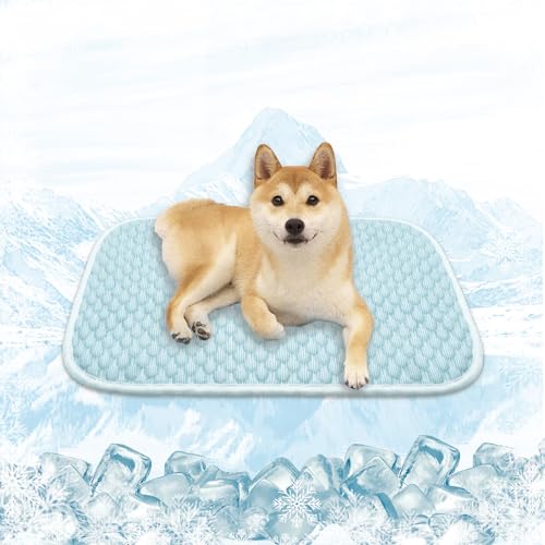 MICROCOSMOS Dog Sleeping Pad & Pet Cooling Mat- Breathable Bubble Surface, EZ Clean. Keep Cooling for Pets, Kids and Adults in Summer.(BlueWhite, 28" x 22") - color: BlueWhite, size: 28" x 22"