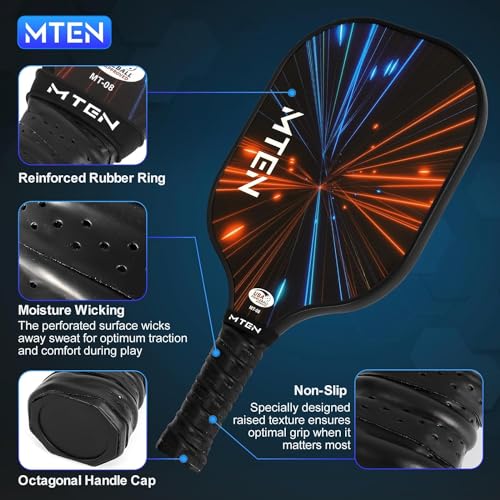 Pickleball Paddles Set of 2 or 4, or Single Paddle – USAPA Approved Fiberglass Surface Pickleball Rackets Set for Men & Women - color: Black Red*2