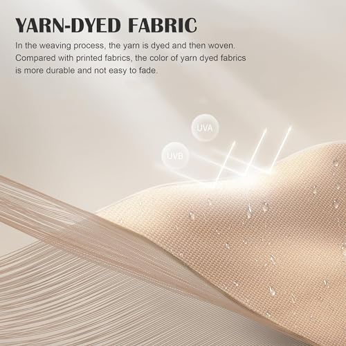 Sundale Outdoor 15ft Large Patio Umbrella with Base Included and Umbrella Cover, Outdoor Double-Sided Umbrella - color: Beige