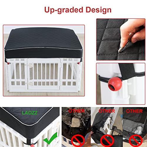 Dog Pen Cover Dog Playpen Cover for Pets,Provide Shade and Security for Indoor Outdoor Dog Pen,Pet Playpen Cover Fits 35 inch Playpen 4-Panels (Playpen Not Included!!!) - color: 36 inch 4 panel black