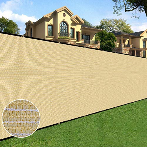 Sunnyglade 6 feet x 150 feet Privacy Screen Fence Heavy Duty Fencing Mesh Shade Net Cover for Wall Garden Yard Backyard (Sand, 6 ft X 150 ft) - color: Sand, size: 6 ft X 150 ft