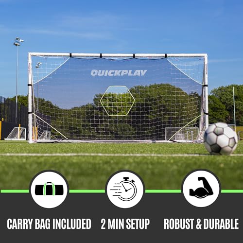 QuickPlay Target Net Lite Soccer Target Net - 5-Zone Shooting Trainer for Backyard & Club Practice - Easy Setup Soccer Training Equipment for Kids to Adults - Durable Mesh for Home Soccer Training - style: 16 x 7'