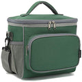 FlowFly Insulated Reusable Lunch Bag Adult Large Lunch Box for Women and Men with Adjustable Shoulder Strap,Front Zipper Pocket and Dual Large Mesh Side Pockets,ArmyGreen - color: ArmyGreen