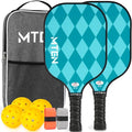 Pickleball Paddles Set of 2 or 4, or Single Paddle – USAPA Approved Fiberglass Surface Pickleball Rackets Set for Men & Women - color: Lake blue*2