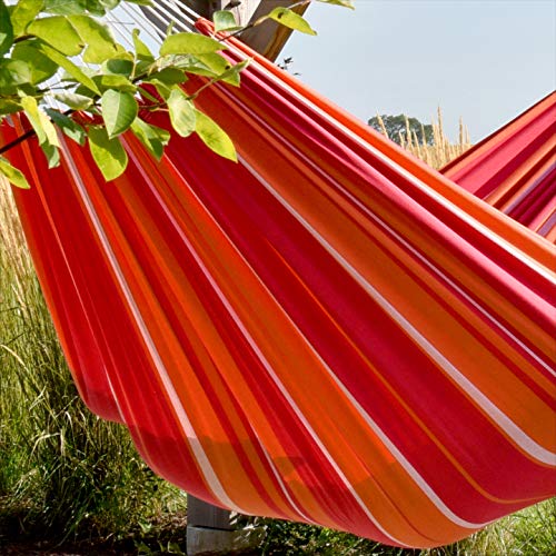 Vivere Brazilian Style Double Cotton Hammock with Polyester End Strings, 450 lb Weight Capacity (Mimosa) - color: Mimosa