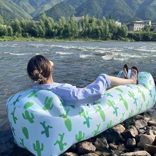 Inflatable Couch for Camping,Inflatable Lounger Air Sofa Chair,Portable Festival Couch for Outdoor, Beach, Hiking, Picnics, Music Festivals (Yellow -Black) - color: Yellow -Black