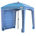 Qipi Beach Cabanas for Sand, Beach Canopy with Sandbags & Side Wall for Family, Easy Set Up Sun Shelter, UPF 50+ UV Protection with Roof Vent - color: 6' x 6' Blue Stripes with Changing Room
