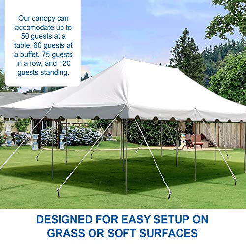 Party Tents Direct 20 x 30 Weekender Pole Tent with Sidewalls, Heavy Duty Waterproof PVC White Canopy, Easy Up Outdoor Event Pavilion Gazebo for Weddings, Parties, Graduations, and Banquets - color: White, size: 20' x 30'