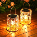 KOOPER Solar Lantern Outdoor Lights, 2 Pack Bright Hanging Solar Lanterns Outdoor Waterproof with Handle, Decoration Rattan Lanterns for Outside Hanging Garden Patio Yard Porch Trees Lawn Pathway Gift - style: 2 Pack