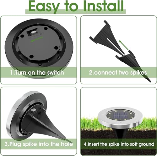 INCX 4.6 inch Solar Lights for Outside, 4 Pack Solar Light Outdoor Waterproof, Garden Lights Landscape Lighting for Lawn Yard Deck Driveway Walkway White - color: Cold, size: 4 Pack