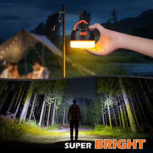 Yonktoo Rechargeable LED Camping Lantern, 300H Runtime, 6400mAh, IPX5 Waterproof Tent Light for Camping, Hiking, Power Outages, Home, Emergency - Standard Edition,Orange - color: Orange, size: Standard Edition