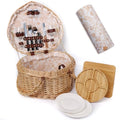 Hap Tim Heart Wicker Picnic Basket for 2 Person Set with Blanket & Bamboo Plate & Cheese Board, Couples Gifts, Wedding Gifts, Engagement Gifts (Y2405)