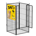 Dog Playpen 36 inch 4 Panels for Indoor & Outdoor Use – Heavy-Duty Metal Pet Fence with Ground Stakes, Rounded Ball Tops for Safety, Stable & Foldable Design, Easy to Assemble - size: 36inch, style: 4 Panels