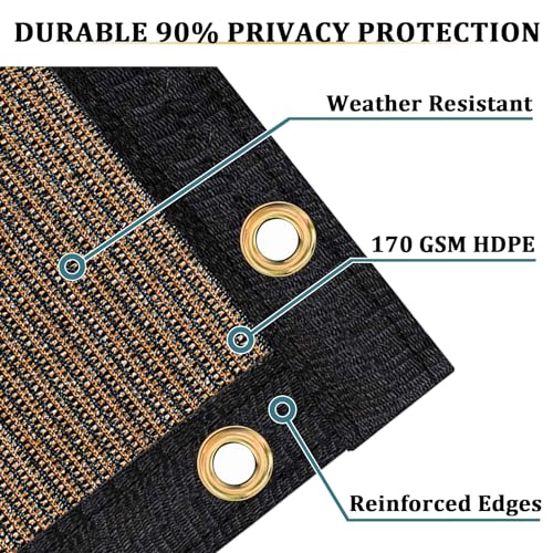 Shade&Beyond 6' X 50' Customized Size Privacy Screen Fence 170 GSM Fencing Mesh Shade Net Cover for Wall Garden Yard Backyard Indoor Outdoor Home Decoration, Brown - color: Brown, size: 0 6' x 5 0'