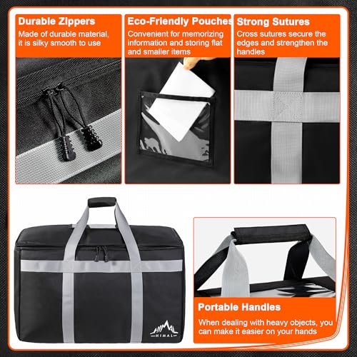 Himal Outdoors Insulated Food Delivery Bag XXXL-23Wx15Hx14D inches Premium Insulated Grocery Bag for HOT/COLD Food Delivery, Fit for Uber Eats, Doordash, Commercial Catering Transportation - color: Black
