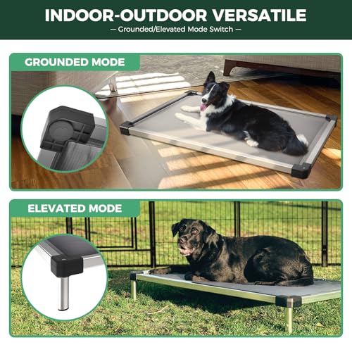 FXW TitanNest Chew-Proof Elevated Dog Bed, Raised Cot for Indoor/Outdoor/Camping Use, Durable & Washable Padded Pet Bed for Extra-Small Dogs, 30.0" L x 22.0" W x 4.5" H, Gray - color: Gray, size: X-small Dog (30.0"l X 22.0"w X 4.5"h)