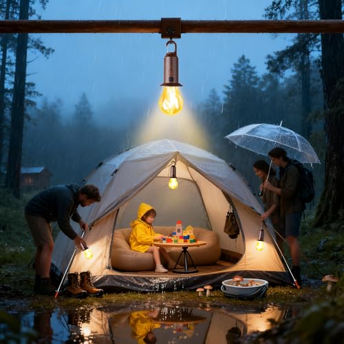 Solar Camping Lights USB Rechargeable Tent Hanging Light Bulb,Portable Outdoor Vintage LED Camping Light,Pendant Emergency Lighting Lantern for Hiking,Backpacking,Fishing,Emergency Outage(Flat bottom) - size: Flat bottom