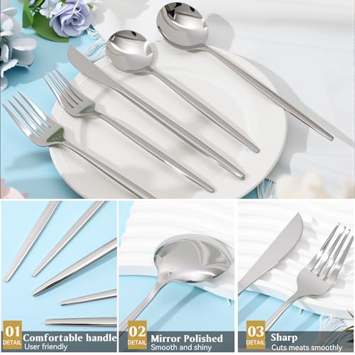 60 Pcs Stainless Steel Tableware Set Silverware Set Flatware Cutlery Utensils Spoon Fork Knives Service for 12 for Home Restaurant Apartment and Kitchens (Elegant Gold) - color: Elegant Gold